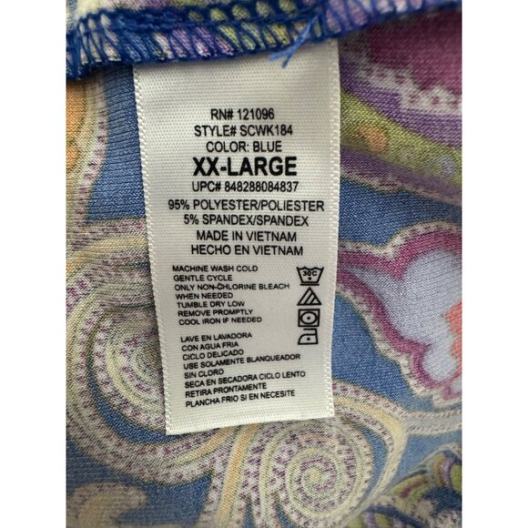Kiara Blue Paisley Print V-Neck Dress‎ Size XXL 2X 18 20 Plus Sz Summer Vacation - Picture 5 of 6